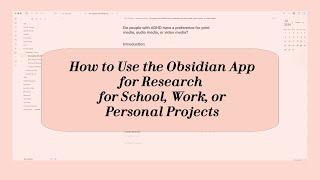 How to Use Obsidian for Research