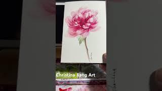 A peony! Happy weekend! #art #brushart #drawing #peony #watercolorart #watercolour