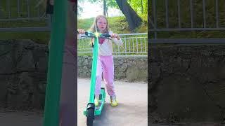 Nastya and Eva ride scooters #Shorts