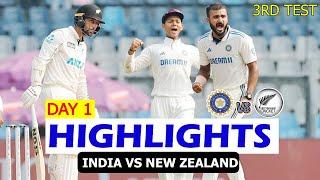 Highlights | India Vs New Zealand 3rd Test Match Day 1 | Ind Vs Nz