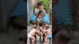 Fish-grabbing is a joyous activity every day. Super cute kids make you laugh every time you watc