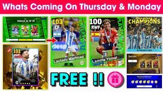 What Is Coming On Thursday & Next Monday In eFootball 2024 Mobile !! FREE Messi & Free Coins 