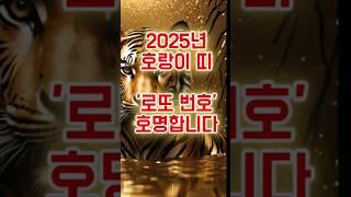 2025년 호랑이띠 '로또번호' 즉시 호명합니다! #호랑이띠#2025년#호랑이띠운세#신년운