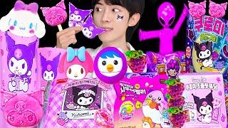 ASMR MUKBANG ICE CREAM DESSERT SANRIO CONVENIENCE STORE KUROMI GUMMU JELLY CANDY EATING SOUNDS