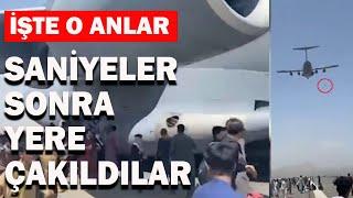 Taliban'dan Kaçmaya Çalışan Afganlar Uçaktan Düştü!