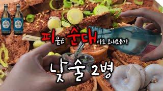 서울 동대문 피순대 맛집 리뷰 대낮에 혼술 2병 Blood sundae soju eating show Mukbang