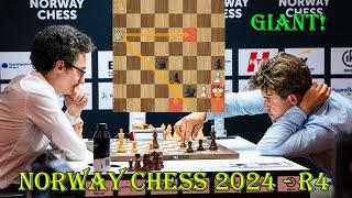 GAME OF GIANT!! Fabiano Caruana vs Magnus Carlsen || Norway Chess 2024 - R4
