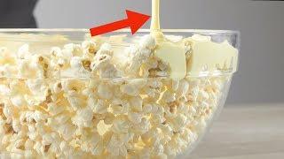 Pour White Chocolate Between 2 Bowls For An Unforgettable Movie Night!