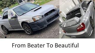 Repairing A Subaru Upper Rad Support - Dents And Full Repaint