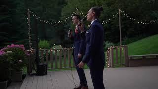 Brothers sing the reason at sisters wedding