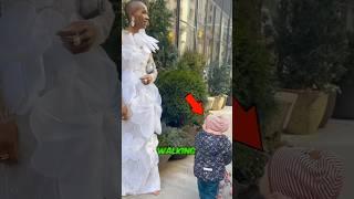 This cute little girl thinks the woman is a doll 