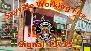 Commercial working fire at the Old Café Joelle Restaurant on Main St. Sayville October 25, 2024