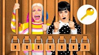 Box Fort Prison Escape with Wednesday Addams by BaRaDa Challenge