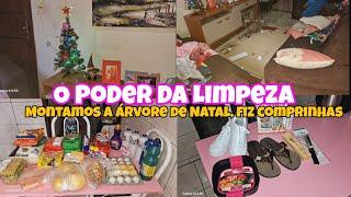 O PODER DA LIMPEZA,  MONTAMOS A ÁRVORE DE NATAL, FIZ COMPRINHAS , TAVA UMA BAGUNÇA A SALA