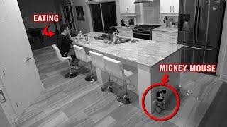 CAUGHT MICKEY MOUSE ON OUR SECURITY CAMERAS AT 3 AM!! *HE ACTUALLY MOVES*