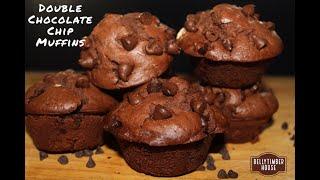 Double Chocolate Chip Muffins | Eggless Chocolate chip muffins | Ultimate double chocolate muffins