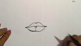 How to draw Lips easily for beginners and Kids | Sudha's easy drawing | Lips drawing |