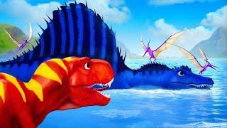 Jurassic Kingdom Battles: T-Rex vs Spinosaurus | Who Will Claim the Land in Epic Clash?