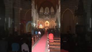 ANTANANARIVO - MADAGASCAR, PRAYER TIME IN THE ANDOHALO  CATHEDRAL .. LARGEST CHURCH OF MADAGASCAR !!