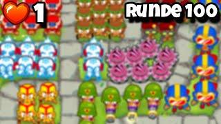 Können nur Stufe 1 Türme RUNDE 100 schaffen? (Bloons TD 6)