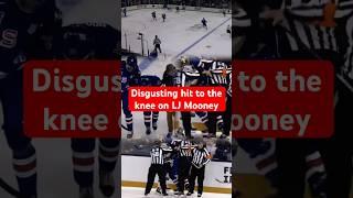 Illegal hit to the knee of LJ Mooney. Disgusting play Prospect 2025 NHL Draft