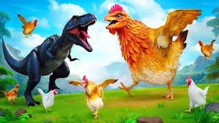 Epic Battle: Black T-Rex vs Giant Chicken - Don't Miss the End!