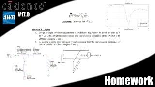 Microstrip Matching Network Homework - Extras 1 - AWR Microwave Office V17.0 Tutorial