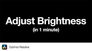 Adjust Brightness | 1 Minute Tutorial