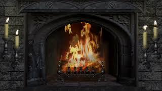 Cozy Gothic Fireplace Ambience with Candles and Relaxing Sound