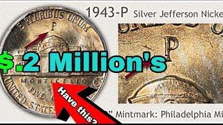 ULTRA RARE 1943-P Jefferson Nickels Worth A LOT of Money! Coins Worth up $2 millions!