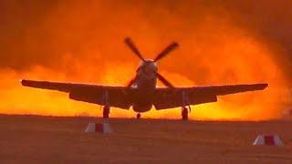 Orange Dust P-51 Sunset Landing Wake Vortex