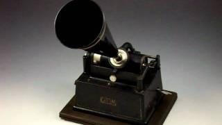 Circa 1902 Thomas Edison Gem Model A Phonograph Running and Playing