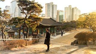 Meditating in Ancient Buddhist Temple in Seoul South Korea