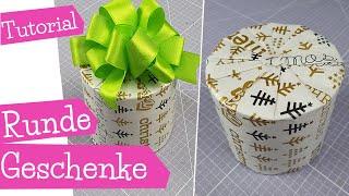 zylindrische Geschenke verpacken | rundes Geschenk einpacken | Gift wrapping | Dose | mommymade