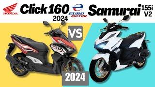 Honda Click 160 2024 vs Euro Motor Samurai 155i V2 | Side by Side Comparison | Specs & Price | 2024