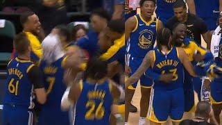 Steph Curry and Warriors go crazy after Waters III buzzer beater game winner vs Clippers