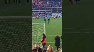 AARON DANKS claps HOLTE END after Aston Villa DESTROY Brentford 4-0