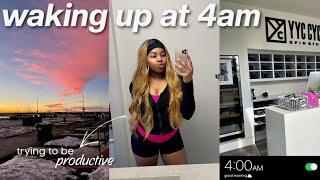 waking up at 4am to be productive.. | spin class, baking & working from home