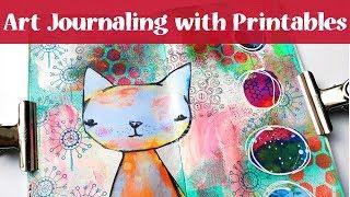 Art Journal Page Tutorial with Printables and the Gelli Plate in my Traveler's Notebook