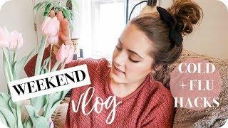 DAY IN THE LIFE- WEEKEND VLOG!! | SHOP WITH US, COLD + FLU HACKS, BUILDING A SHELF | Michele Rose