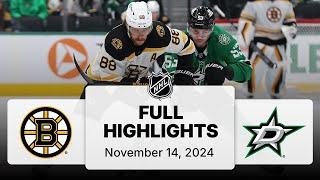 NHL Highlights | Bruins vs. Stars - November 14, 2024