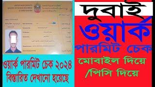 Dubai work permit check online || UAE work permit check ||  ওয়ার্ক পারমিট চেক 2024 || Mytube1