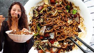 Gan Jjajangmyeon Recipe Fresh Stir-fried Black Bean Sauce on Noodles