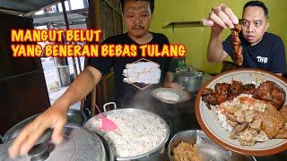 BELUT NYA BENERAN TANPA TULANG BISA LANGSUNG KUNYAH TELAN SEJAK 1990 DI WARUNG MAKAN KOMENI