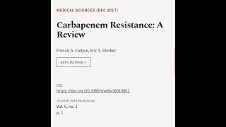 Carbapenem Resistance: A Review | RTCL.TV