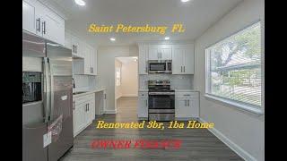 St. Petersburg Florida family home 3br, 1bath- fenced back yard with owner financing-20% downpayment