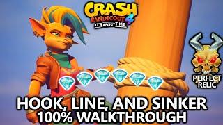 Crash Bandicoot 4 - 100% Walkthrough - Hook, Line, and Sinker - All Gems Perfect Relic