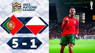 Cristiano Ronaldo Bicycle Goal | Portugal vs Poland 5-1 Highlights | UEFA Nations League 2024