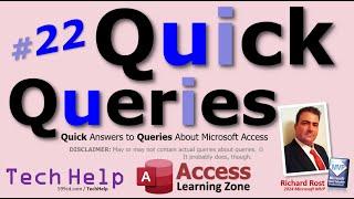 Microsoft Access Quick Queries #22: Performance over VPN, Fixing Grainy Logo, Record Locking, More!