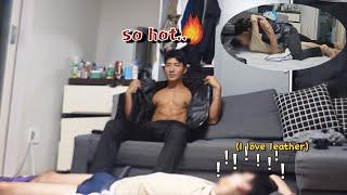 Gay Couple prank! I Seduce my Boyfriend Who has a leather Fetish With A Sexy Leather Jacket️